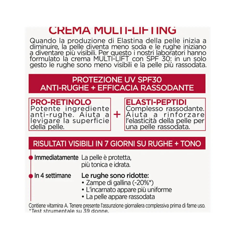 L'Oreal Paris Revitalift Trattamento Giorno SPF 30 Anti-Rughe + Extra-Rassodante 50 ml