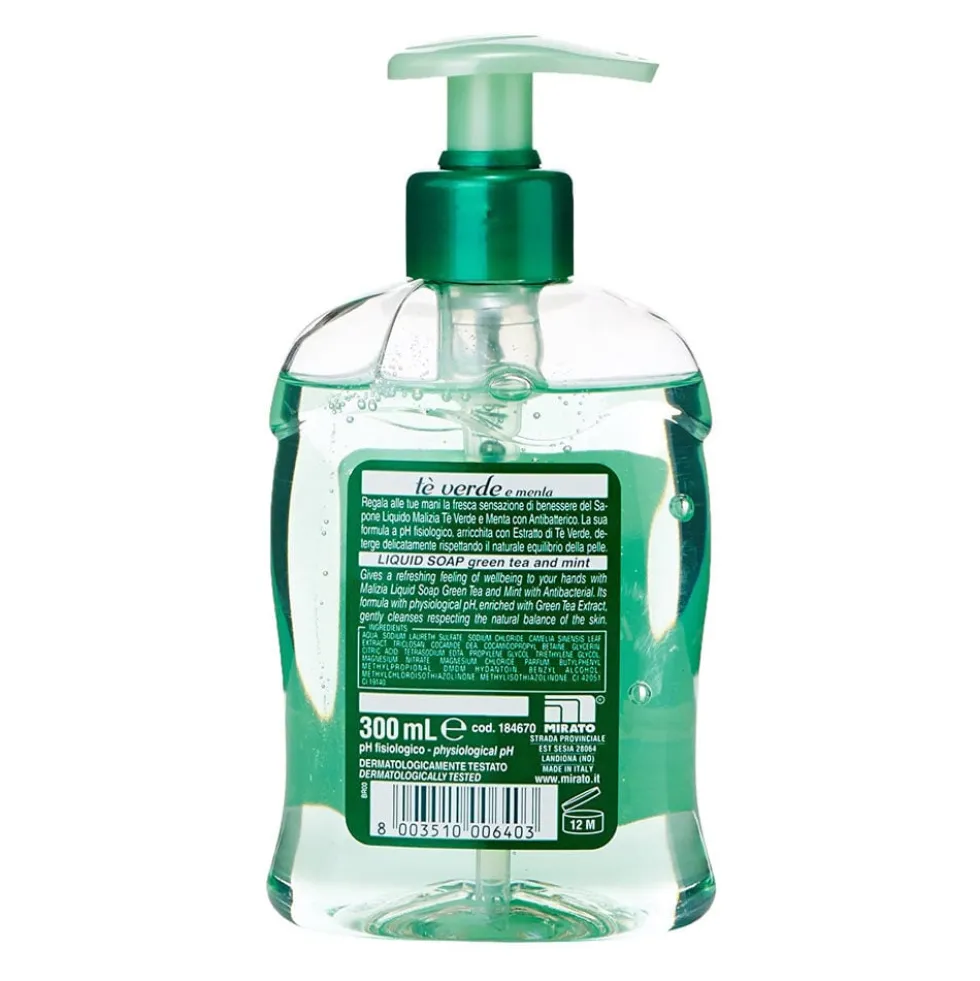 Malizia Té Verde e Menta Sapone Liquido 300 ml