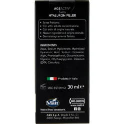 Matt Age Activ Hyaluron Filler Siero Acido Ialuronico Puro 3P 30 ml