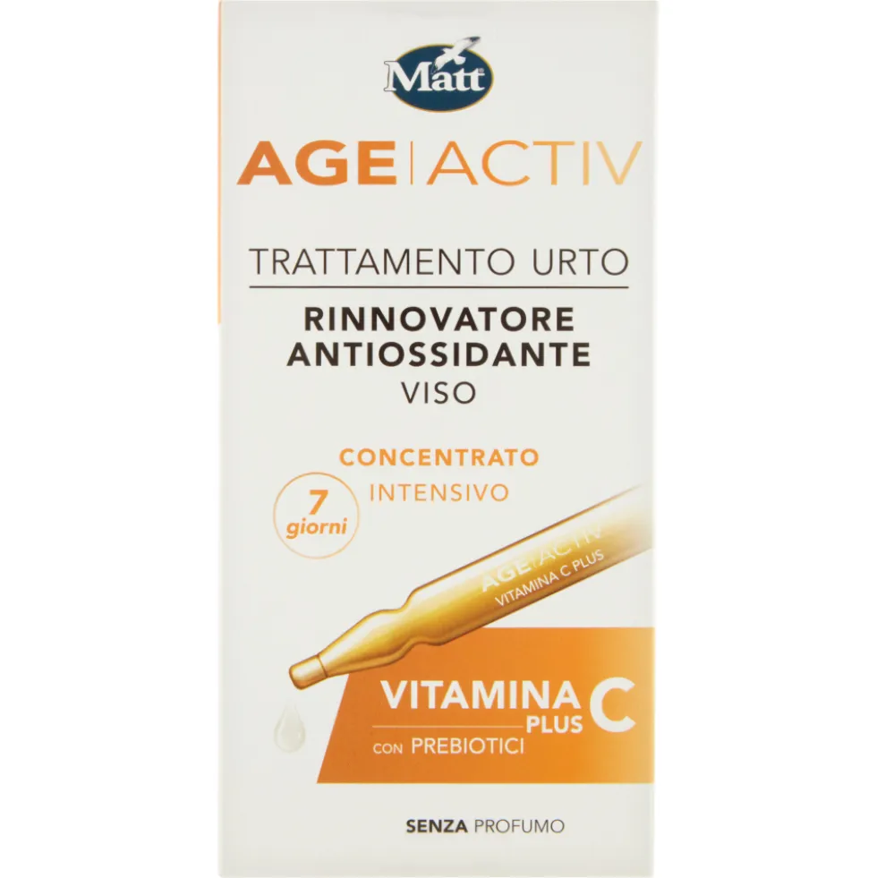 Matt Age Activ Trattamento Urto Rinnovatore Antiossidante Viso Vitamina C Plus 7 Fiale