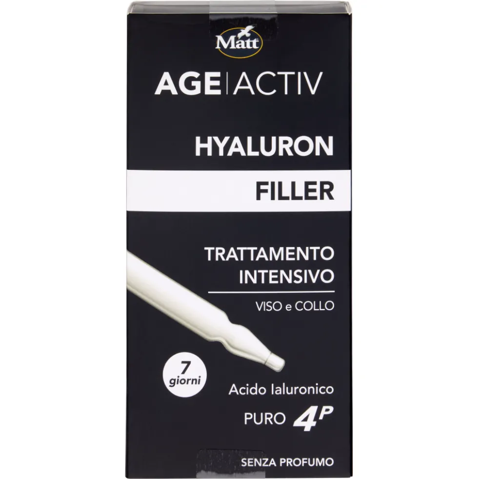 Matt Age Activ Trattamento Urto Rimpolpante Viso Acido Ialuronico Puro 4P 7 x 2 ml