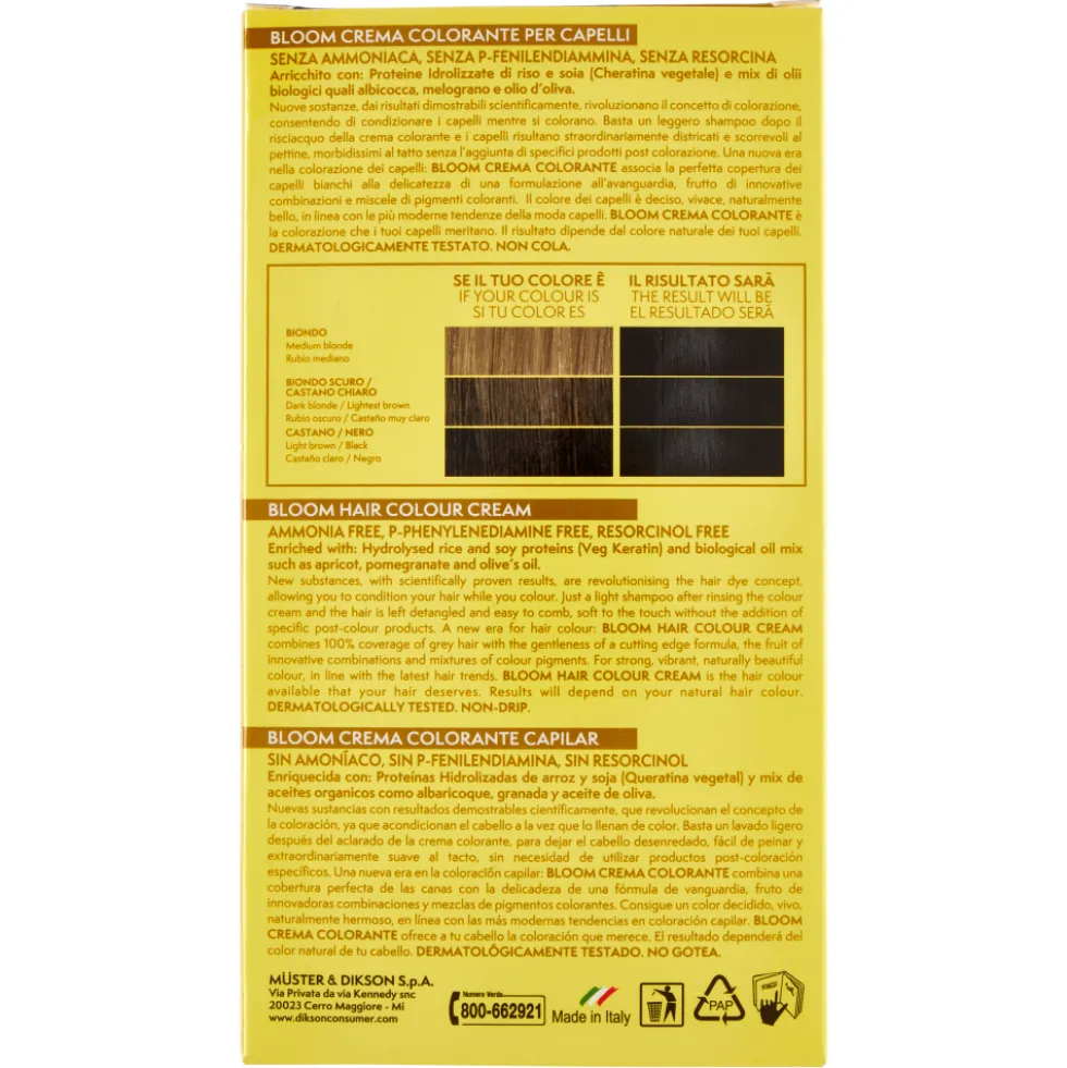 M.Dikson Bloom crema colorante per capelli 100 nero