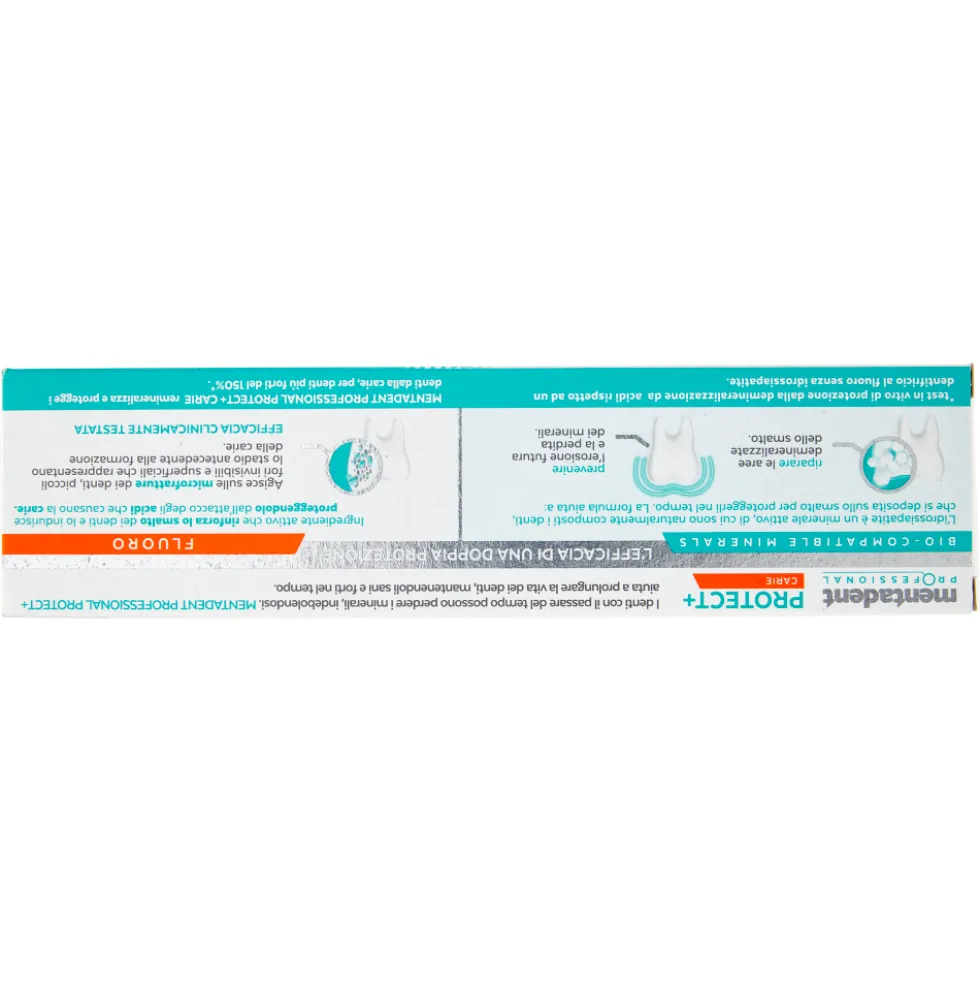 Mentadent Professional Protect+ aiuta a prolungare la vita dei denti, mantenendoli sani e forti nel tempo.