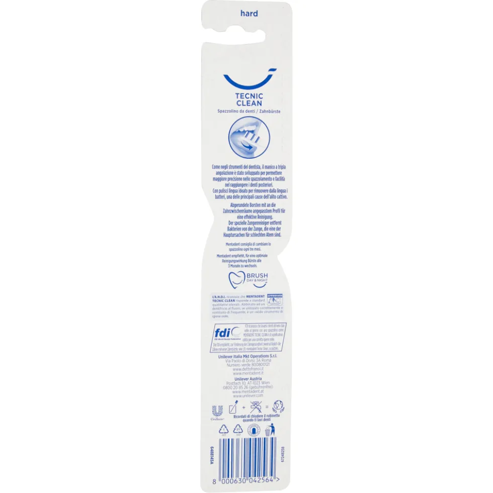 Mentadent Spazzolino Tecnic Clean Hard