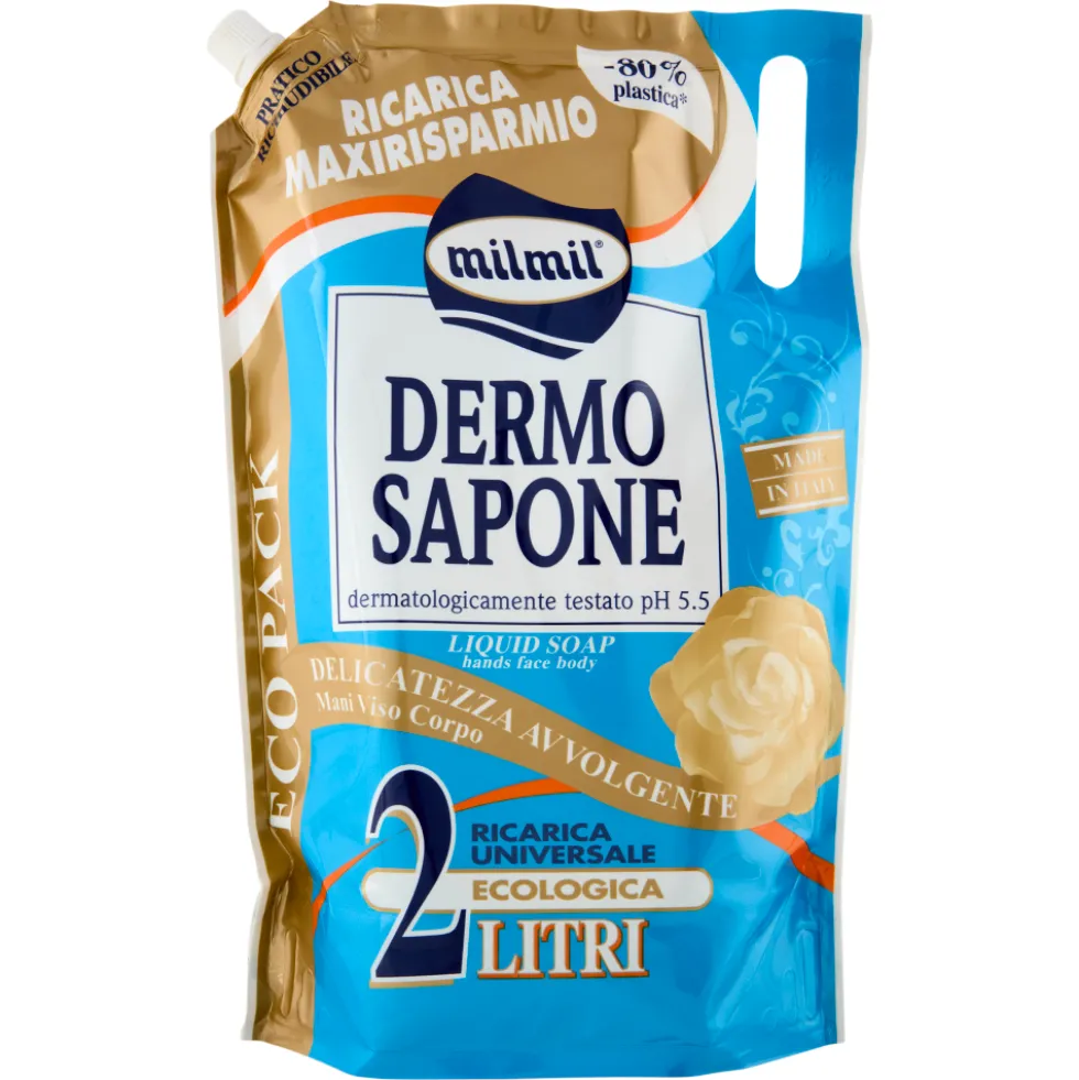 Milmil Dermo Sapone Delicatezza Avvolgente Ricarica Universale Ecologica 2 Litri