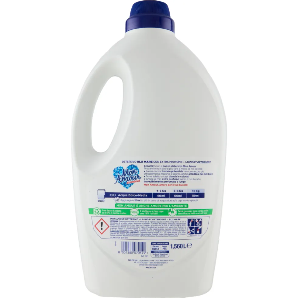Mon Amour Blue Mare Detersivo Lavatrice 39 Lavaggi