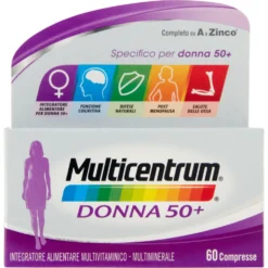 Multicentrum Donna 50+ Integratore Multivitaminico e Sali Minerali con Vitamina D 60 Compresse