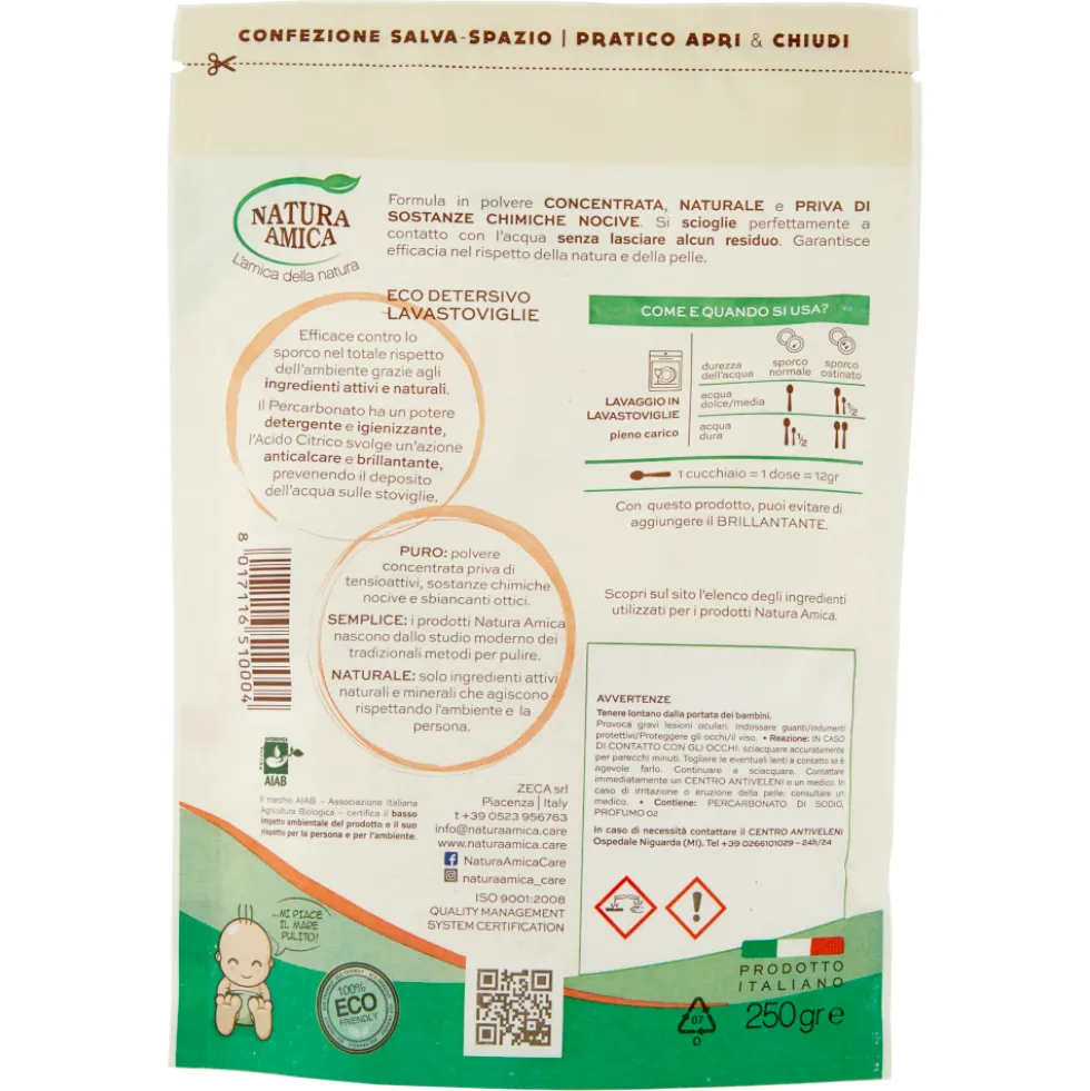 Natura Amica Puro Detersivo Lavastoviglie 250g