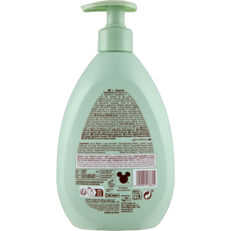 Naturaverde Baby Bagnetto Delicatissimo Disney 400 ml