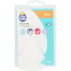 Neo Baby Tettarella in Silicone Flusso Pappa 4m+ 2 Pezzi