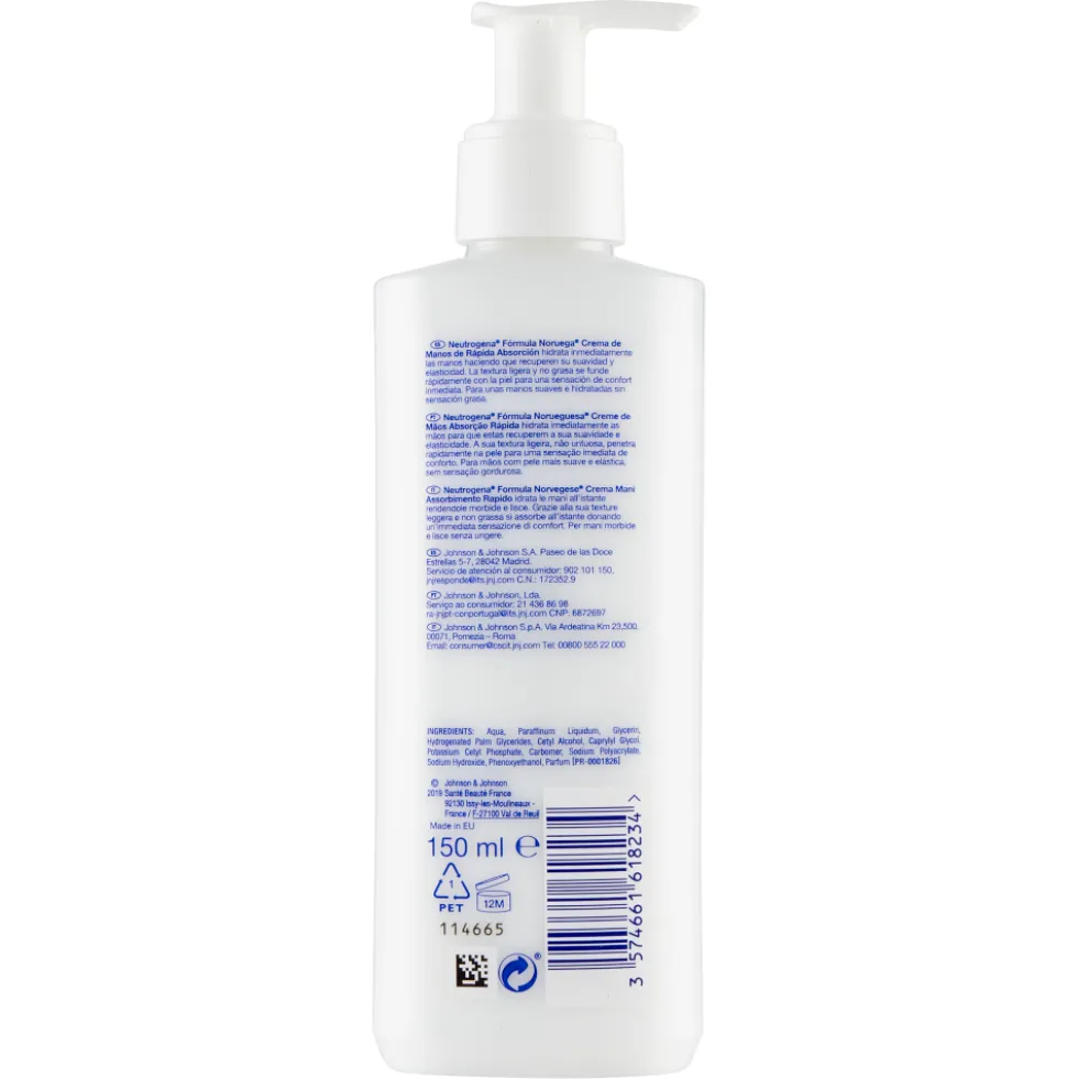 Neutrogena Fast Absorbing Crema Mani 150 ml