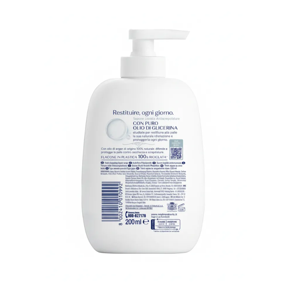 Neutro Roberts Antiscrepolature con Olio di Argan Sapone Liquido 200 ml