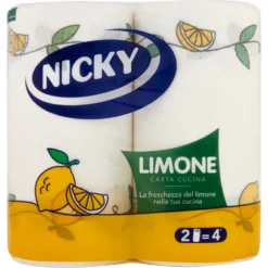 Nicky Carta Cucina Limone 2 Rotoli da 100 Strappi