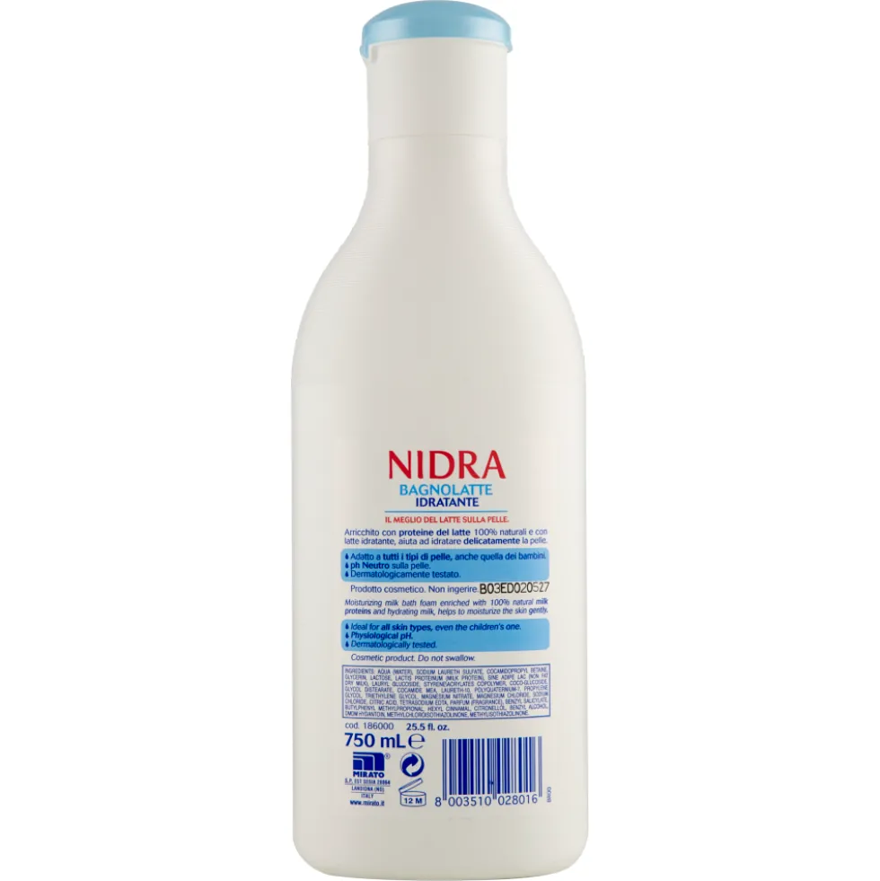 Nidra Bagno Latte Idratante 750 ml