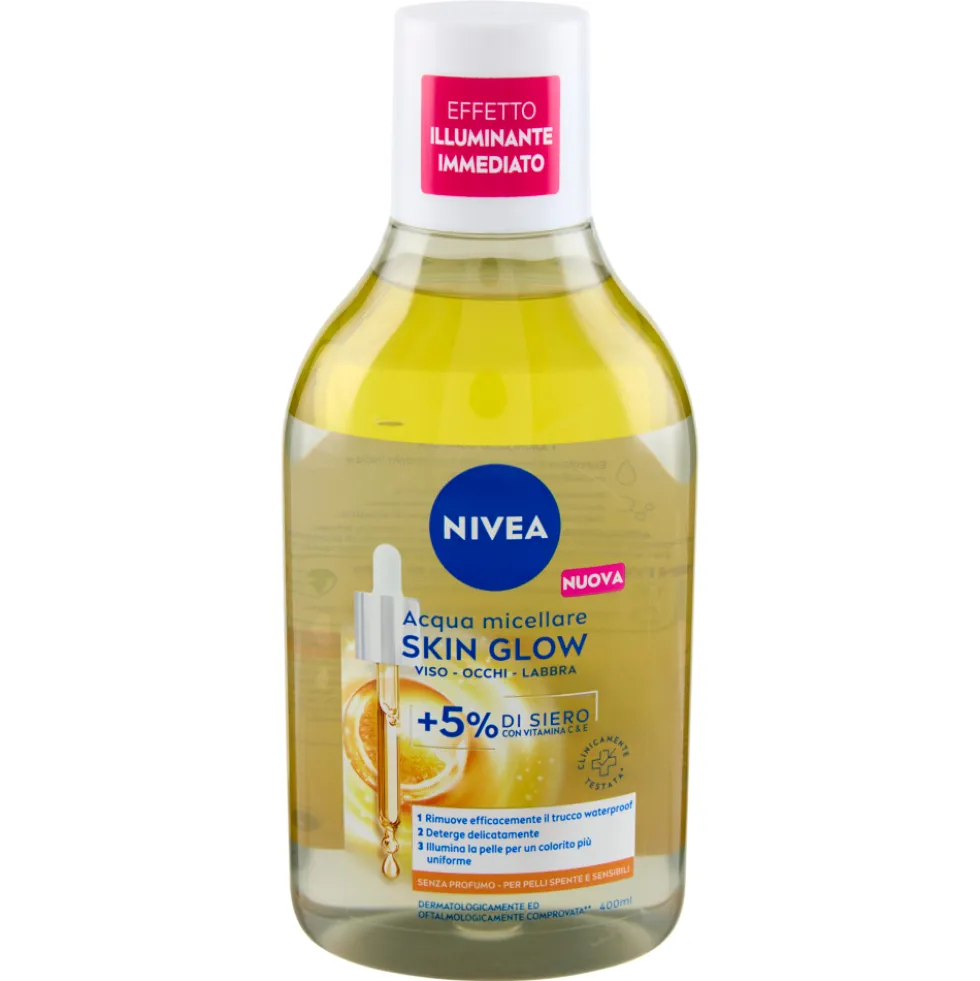 Nivea Acqua Micellare Skin Glow Pelli Spente e Sensibili 400 ml