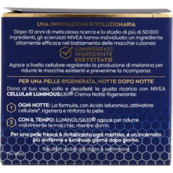 Nivea Cellular Luminous630 Anti-Macchie Crema Notte Rigenerante 50 ml