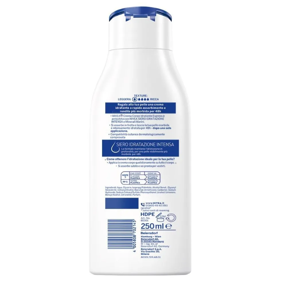 Nivea Crema Corpo Idratante Express 250 ml