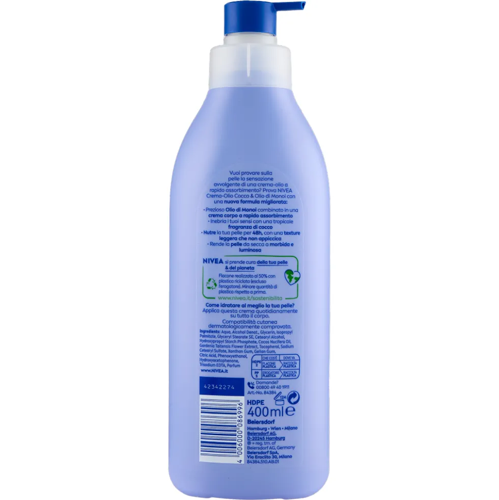 NIVEA Crema-Olio Corpo Cocco & Olio di Monoi 400ml
