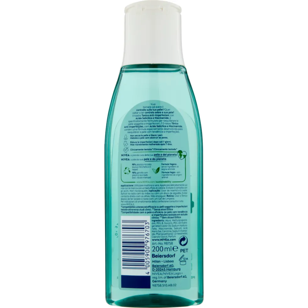 Nivea Derma Skin Clear Tonico Anti-Imperfezioni 200 ml