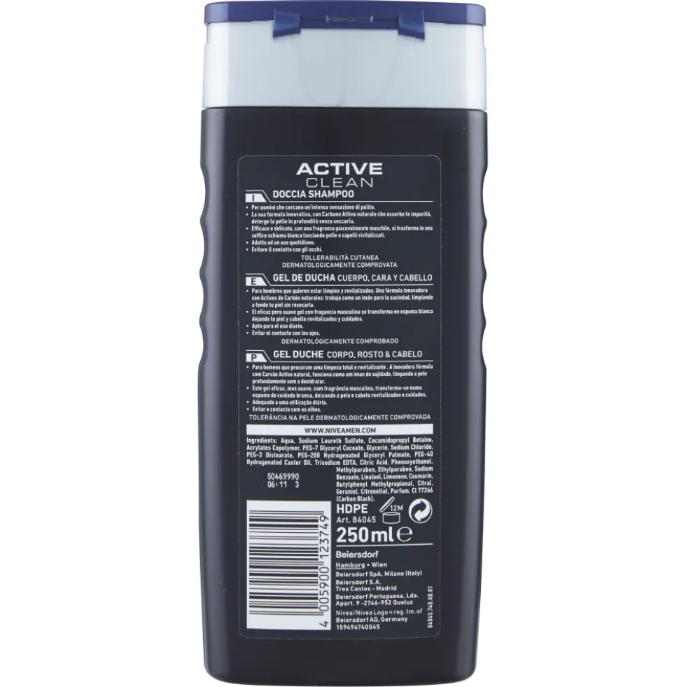 Nivea Men Active Clean Doccia Shampoo 250 ml