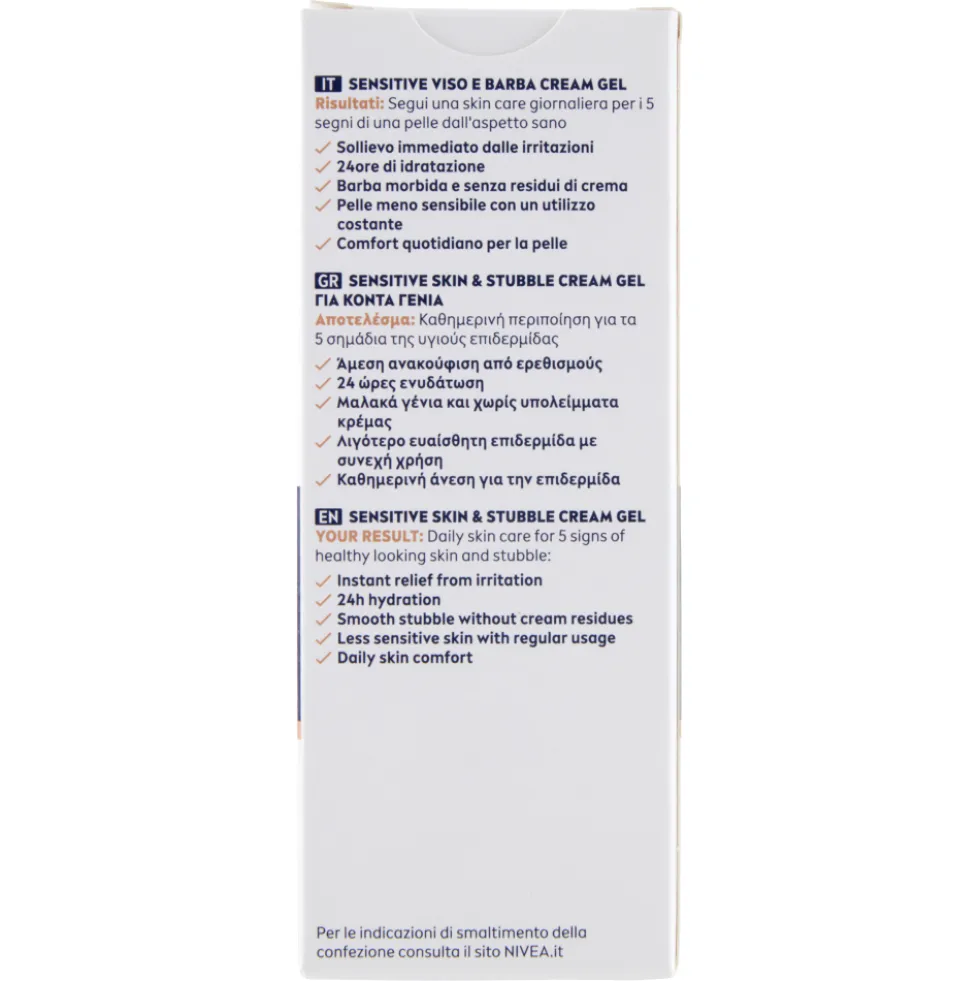 Nivea Men Sensitive Cream Gel Viso e Barba 50 ml