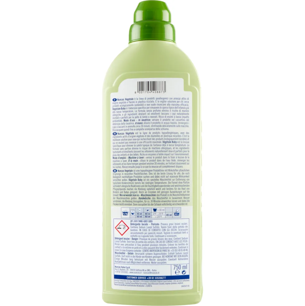 Nuncas Vegetale Baby Lavatrice e a Mano 750 ml