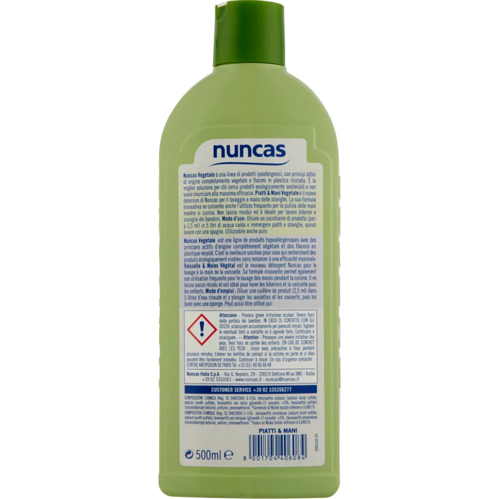 Nuncas Vegetale Piatti e Mani 500 ml