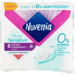 Nuvenia Pure Sensitive Sottile Goodnight+ con Ali 8 Pezzi