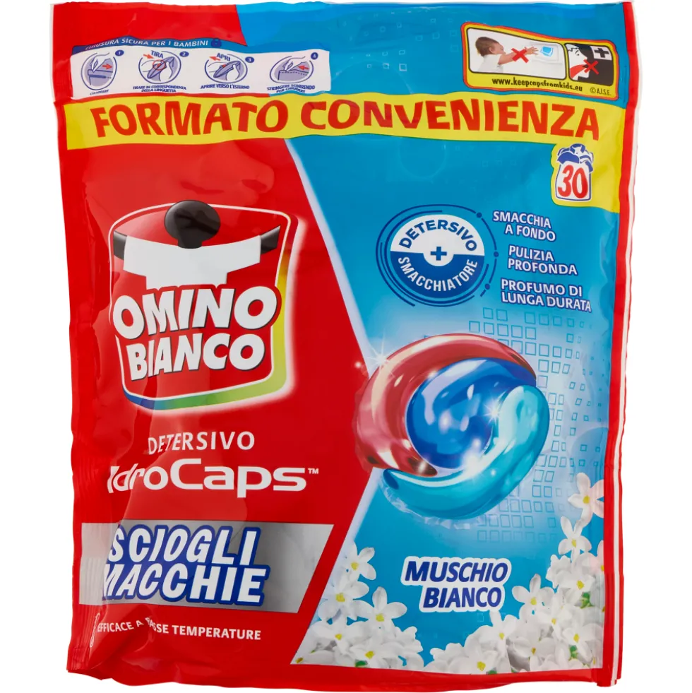 Omino Bianco Detersivo IdroCaps Scioglimacchie Doypack 30 Caps