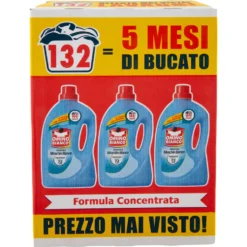Omino Bianco Detersivo Lavatrice Liquido Muschio Bianco 44 Lavaggi 3 Pezzi