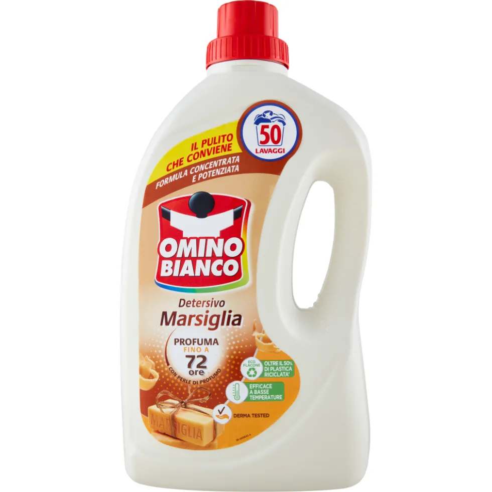 Omino Bianco Detersivo Lavatrice Liquido Marsiglia 50 Lavaggi