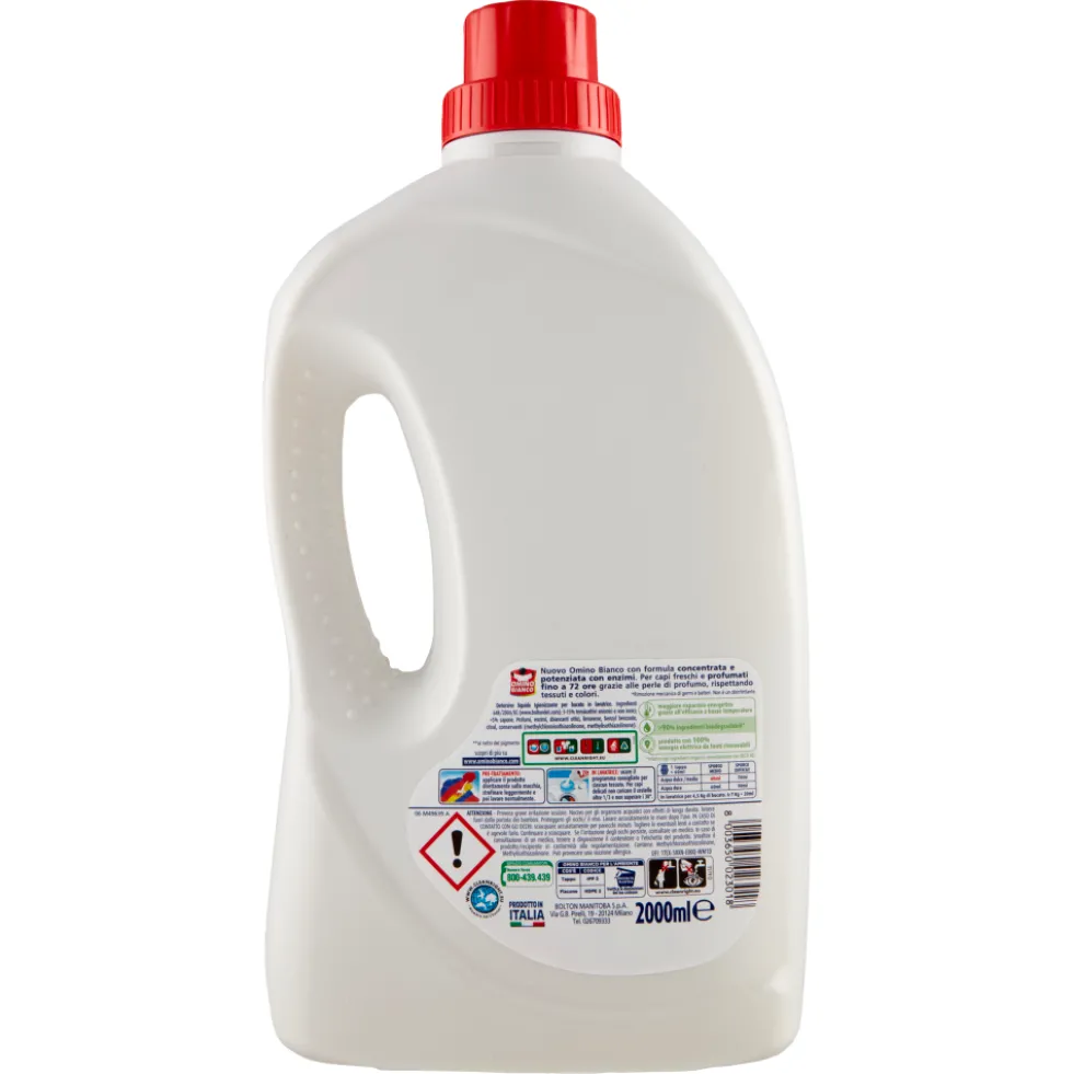 Omino Bianco Detersivo Lavatrice Liquido Igienizzante 50 Lavaggi 2000 ml
