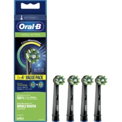 Oral-B Testine di Ricambio Nere Oral-B Cross Action Confezione da 4 Pezzi