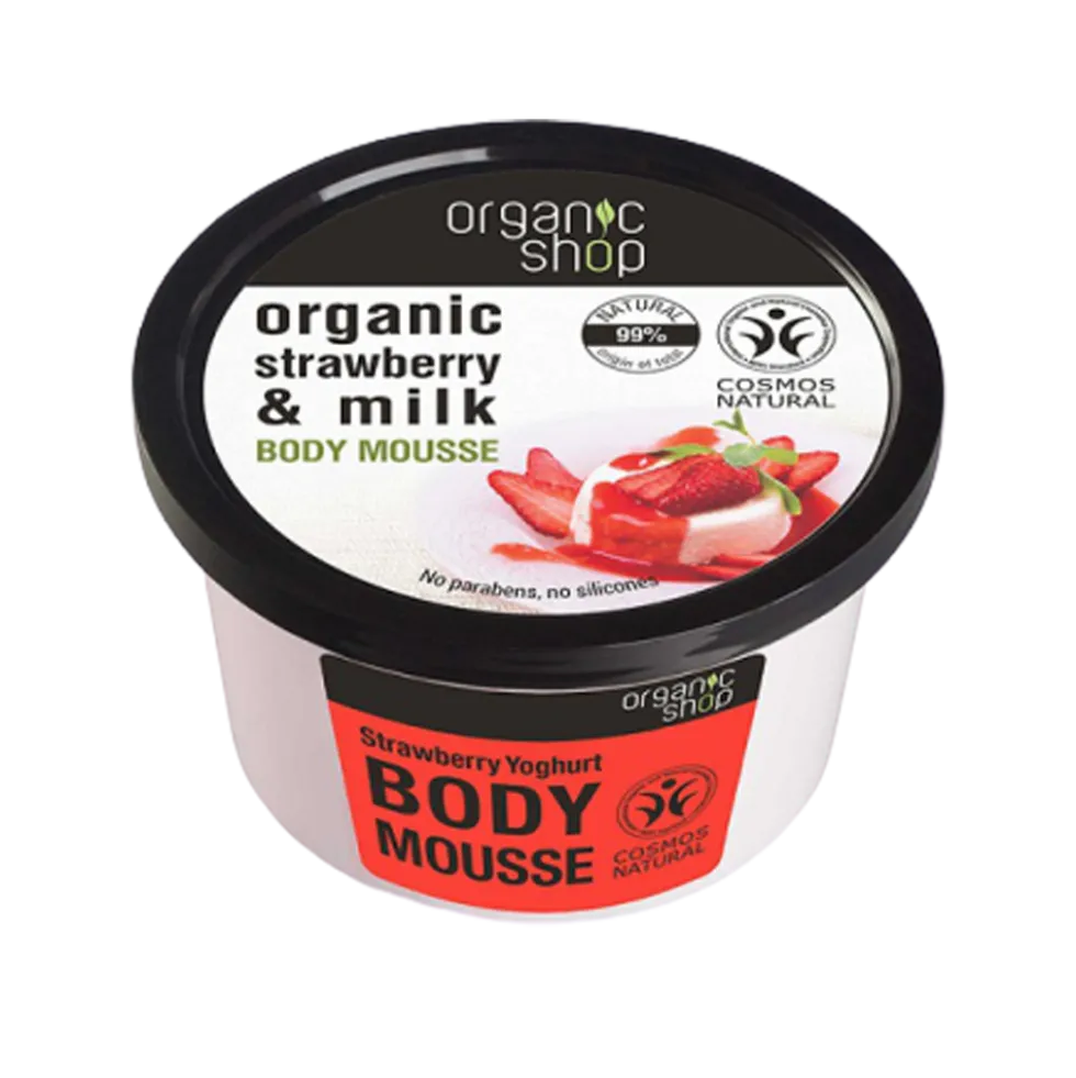 Organic Sho Body Mousse Yogurt alla Fragola 250 ml