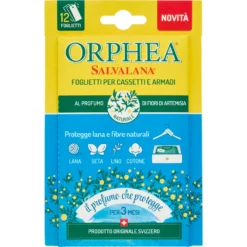 Orphea Salvalana Foglietti per Cassetti e Armadi al Profumo di Fiori di Artemisia 12 Pezzi