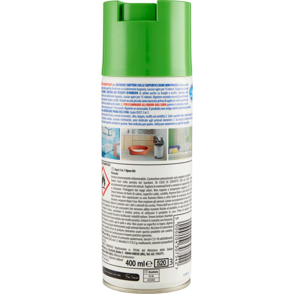 Oust 3 in 1 Spray Disinfettante per Superfici e Tessuti d'Arredo, 400ml