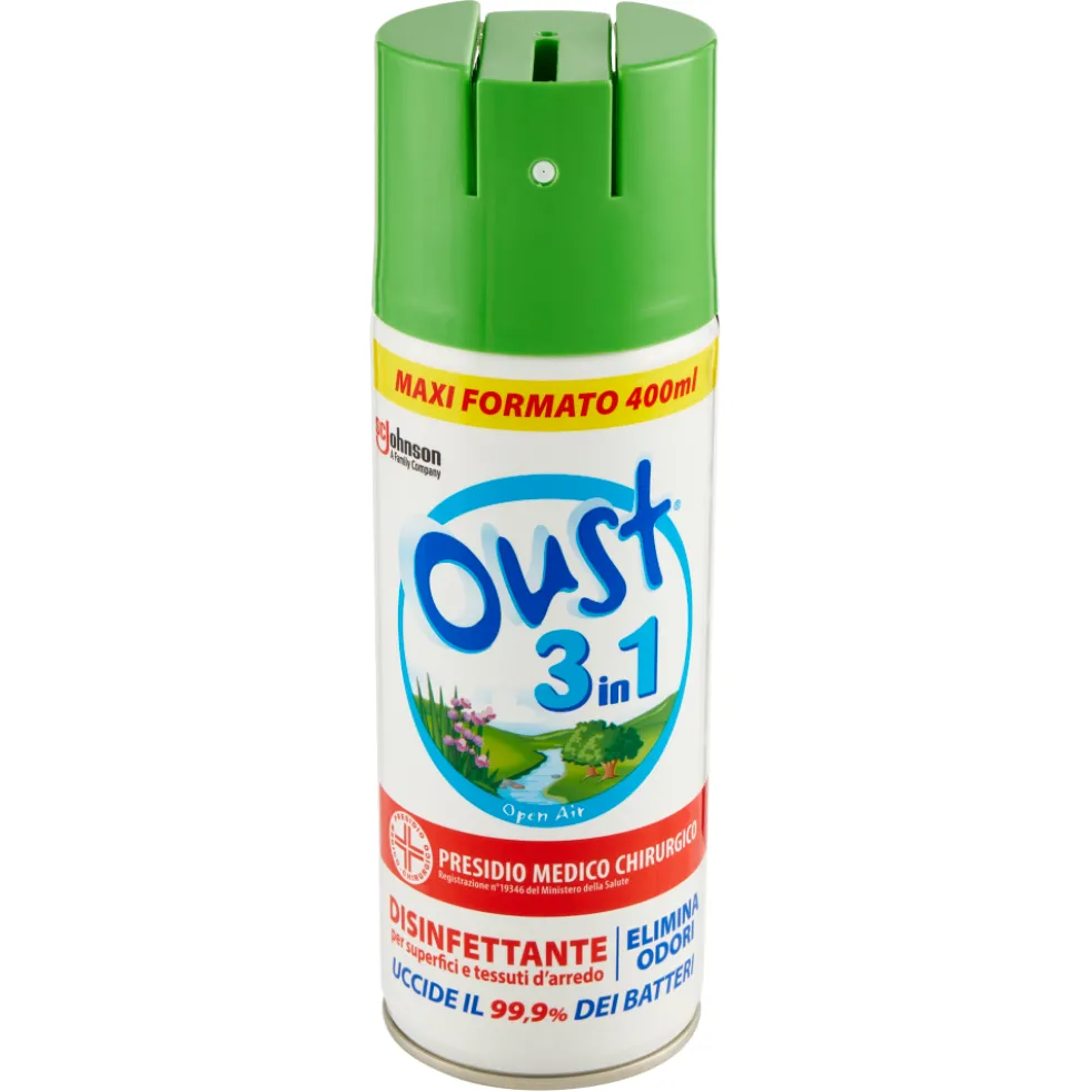 Oust 3 in 1 Spray Disinfettante per Superfici e Tessuti d'Arredo, 400ml