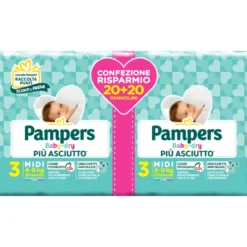 Pampers Baby Dry Duo Taglia 3 Midi 40 Pannolini