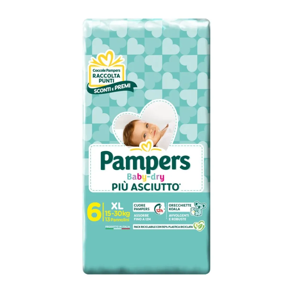 Pampers Baby Dry 6 Extra Large 15-30 kg 13 Pannolini