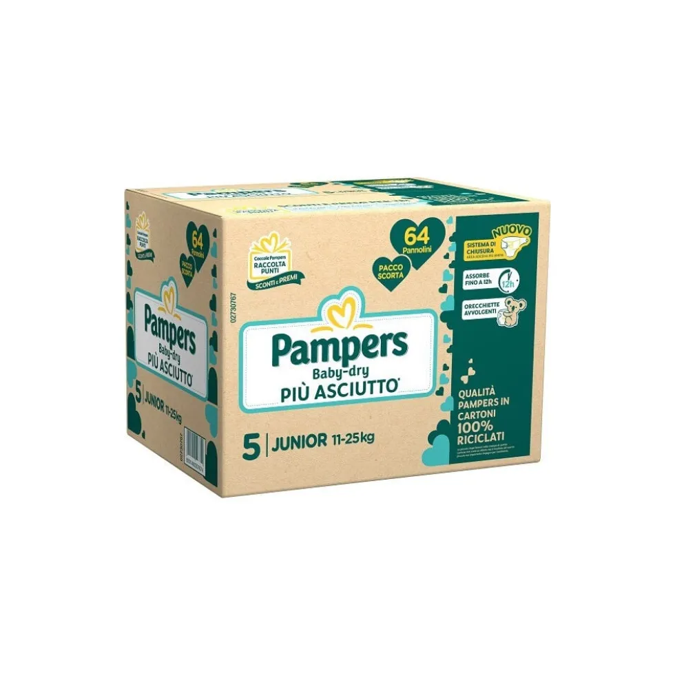 Pampers Baby-Dry Junior 64 Pannolini Super Pack