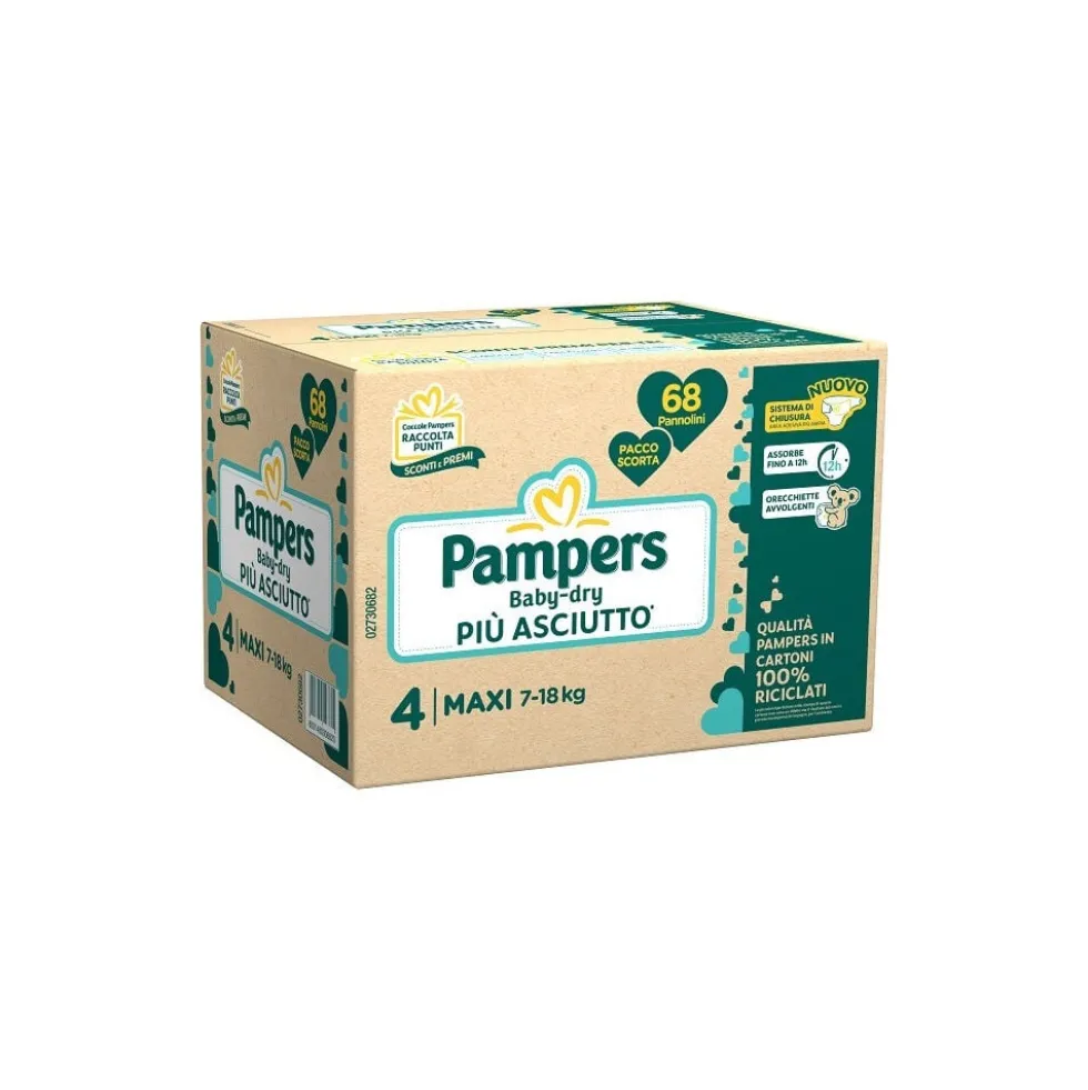 Pampers Baby-Dry Maxi 68 Pannolini Super Pack
