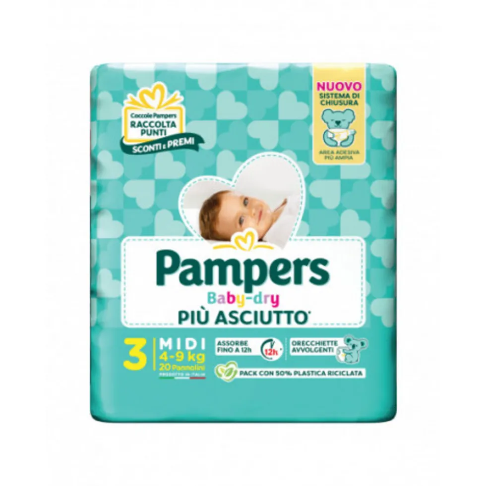 Pampers Baby Dry 3 Midi 4-9 Kg 20 Pannolini