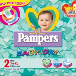 Pampers Baby Dry 2 Mini 3-6 kg 24 pannolini