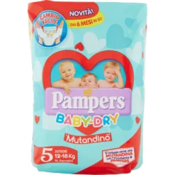Pampers Baby Dry Mutandino Taglia 5 Junior 14 Pannolini
