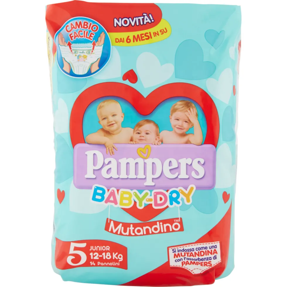 Pampers Baby Dry Mutandino Taglia 5 Junior 14 Pannolini