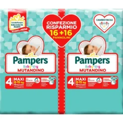 Pampers Baby Dry Mutandino Taglia 4 Maxi Duopack 32 Pannolini