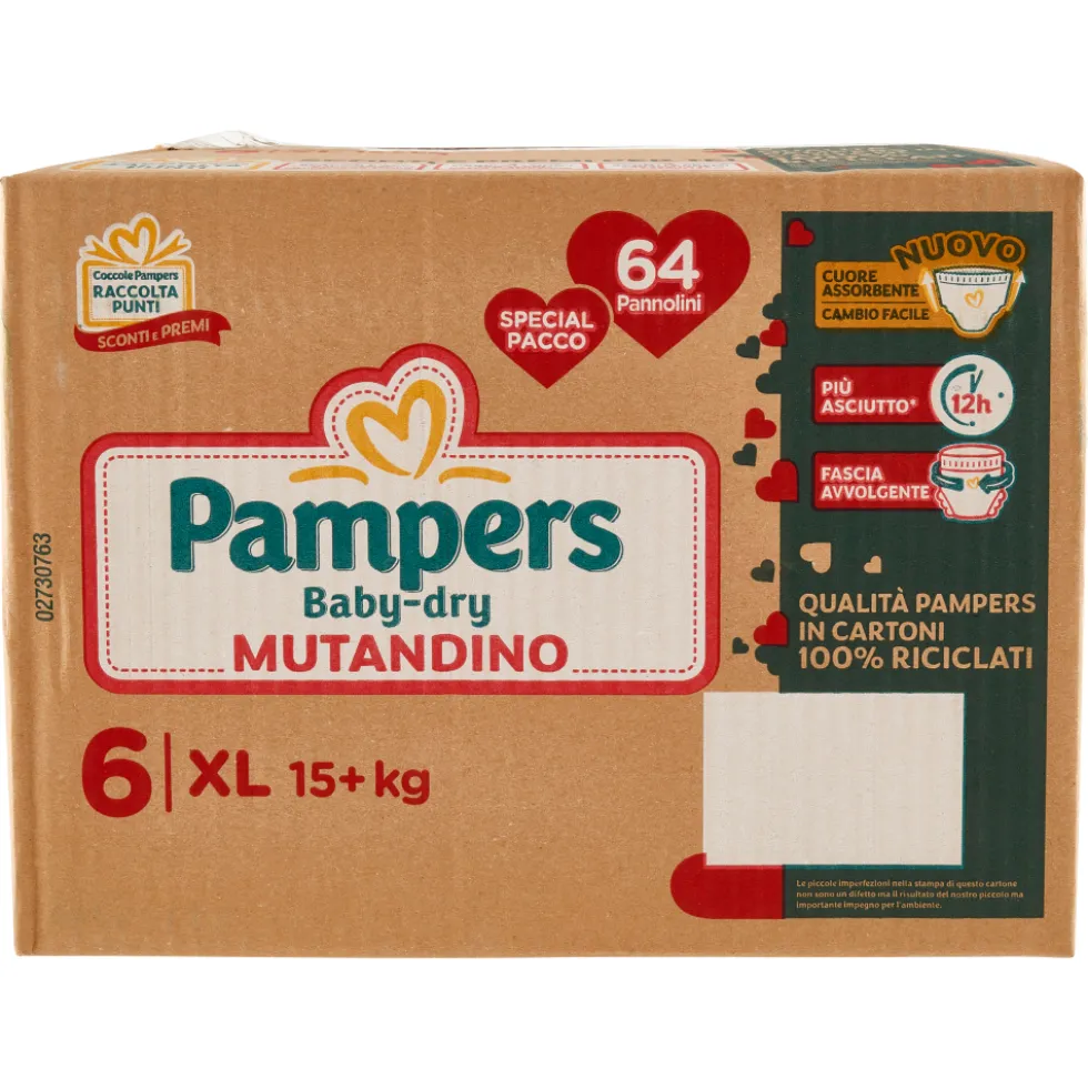 Pampers Baby Dry Mutandino XL 64 Pannolini