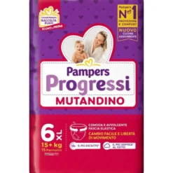 Pampers Pannolini Mutandina Progressi XL 15 Pezzi