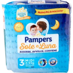 Pampers Pannolini Sole e Luna Midi 20 Pezzi