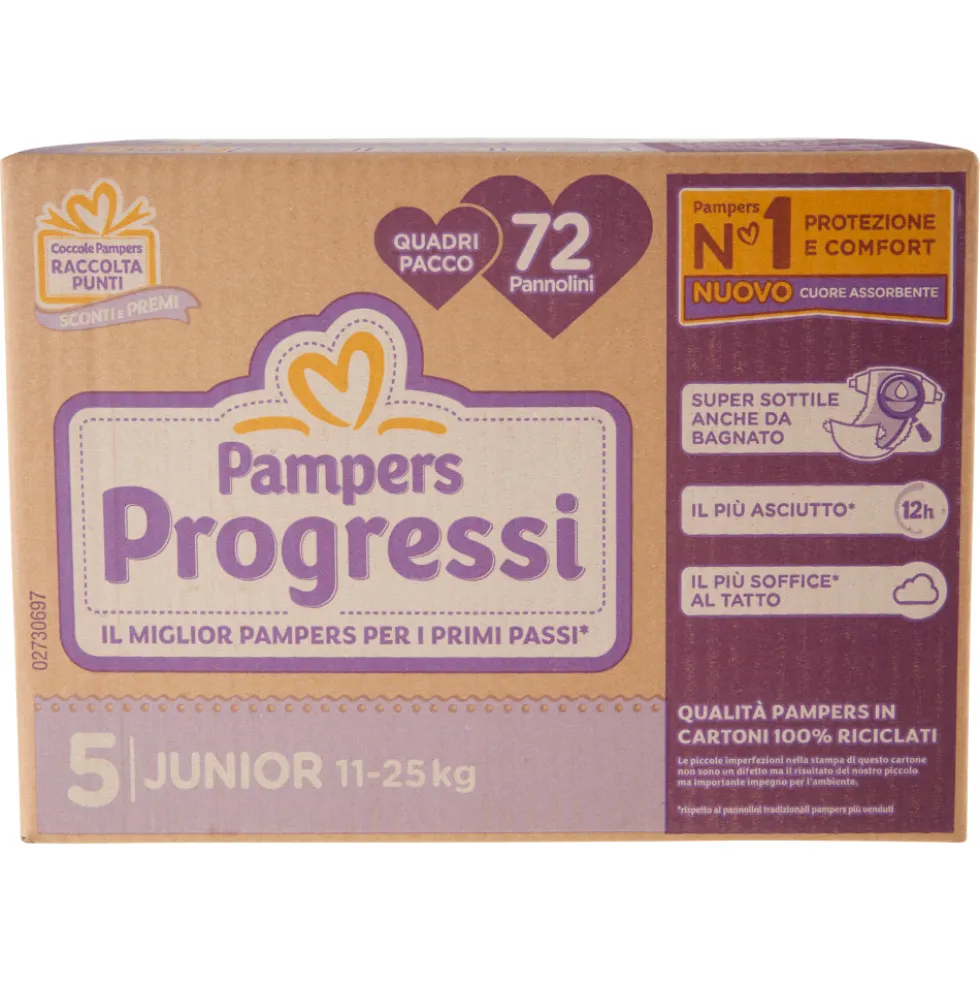Pampers Progressi Junior Quadripacco 72 Pannolini